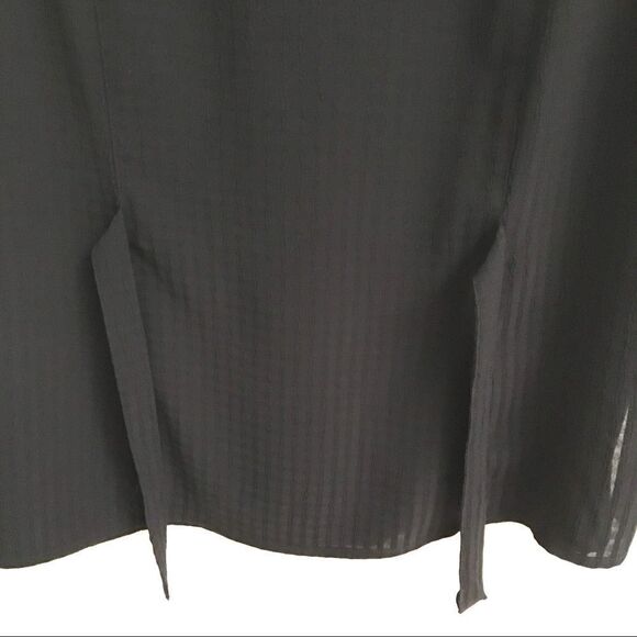 Vintage semi sheer black dark academia sleeveless blouse M - Picture 6 of 9